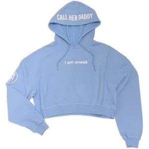 Call Her Daddy Blue Cropped Hoodie